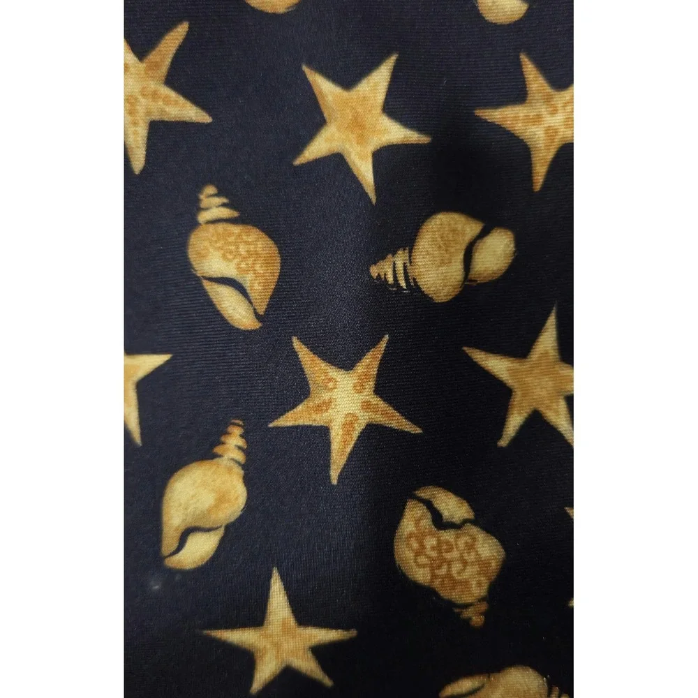 Banana Republic Starfish And Shells Neck Tie‎ 100% Silk Blue/Gold